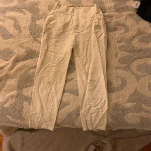White cropped French pants